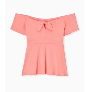 Torrid Coral Off-Shoulder Peplum Top